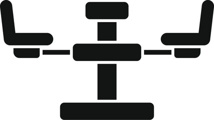 Simple vector icon of a double playground seesaw on a white background
