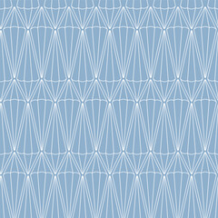 Pastel Blue Boho Geometric Diamond Crystal Geometric Doodle Seamless Vector Repeat Pattern