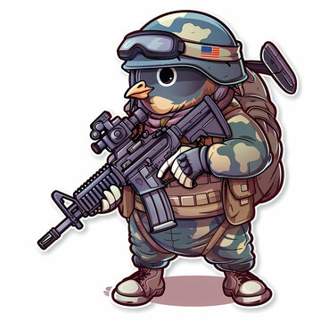 recommend clip art: Pigeon robot cyborg soldier