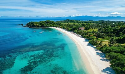 Aerial view of serene beach
