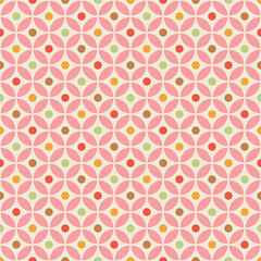 Pink Circle Segment Geometric Motif Seamless Vector Repeat Pattern
