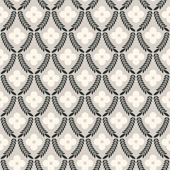 Black and White Elegant Flower Lace Seamless Vector Repeat Pattern