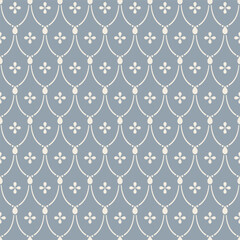 Pale Blue Floral Lace Seamless Vector Repeat Pattern