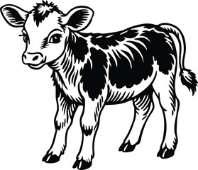 Fototapeta premium black and white cow