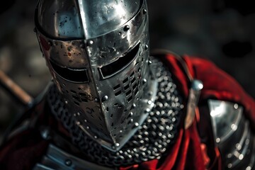 Armored knight illustration with a sword and shield, ideal for medieval-themed posters, fantasy art, and historical illustrations.