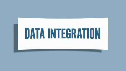 Data Integration. A card isolated on blue background.