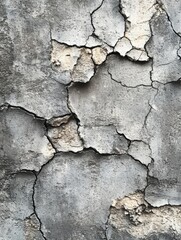 Fototapeta premium A close up of a cracked concrete wall with some paint