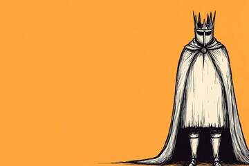 Armored knight illustration with a sword and shield, ideal for medieval-themed posters, fantasy art, and historical illustrations.