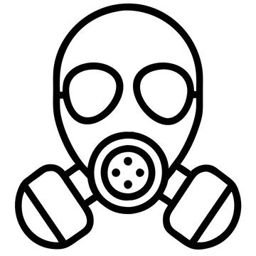 recommend clip art: Minimalist line art of a gas mask icon for safety and protection