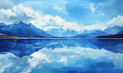 Naklejka premium Azure blue water reflection