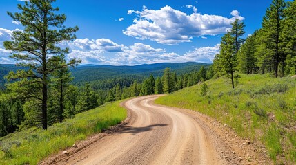 Fototapeta premium Winding Dirt Road Through Scenic Landscape