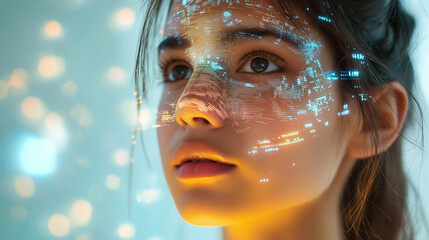 Futuristic technology and human connection in digital augmented reality