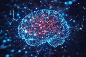  background human brain with modern data connections
