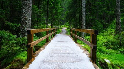 Obraz premium Serene Pathway in a Pine Forest