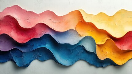 Abstract wavy colorful background with 3D effect.