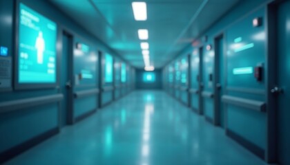Fototapeta premium Long and Sterile Hospital Corridor Perfect for Medical Illustrations and Health-Related Themes