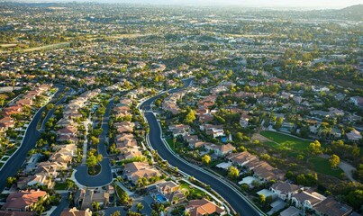 Aerial view of urban sprawl in the San Diego area