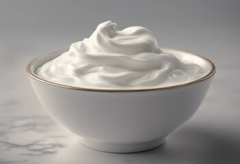 Bowl of fresh greek yogurt or sour cream