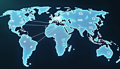 Comprehensive World Map with Continent Details and Data Connections for Educational Use