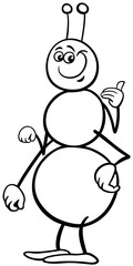 funny cartoon ant insect comic animal character coloring page