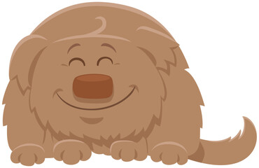 cartoon sleepy shaggy dog animal character