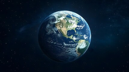 Fototapeta premium Blue Planet Earth Looming Solitary Sphere Space Exploration Celestial Sphere Orbital View Global Environment Sustainability Fragile World
