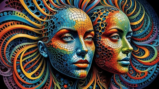 Abstraktion Die Verwirrung sch&ouml;ner Gedanken 16х9. Hintergrund f&uuml;r das Design 2.
