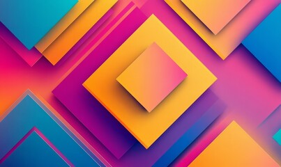 Bright gradient color geometric design