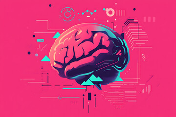 a human brain, showcasing its complex structure with vibrant colors to highlight different regions