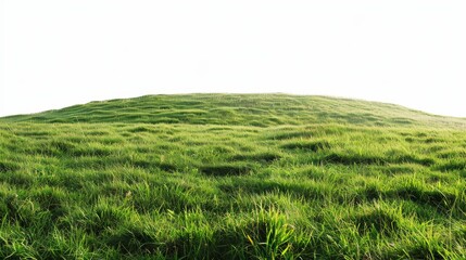 Obraz premium Bright green field, isolated on white, with soft grass blades. Ideal for fresh and natural design elements