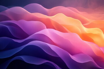 Fototapeta premium Abstract background with vibrant purple, pink, and orange wavy shapes.