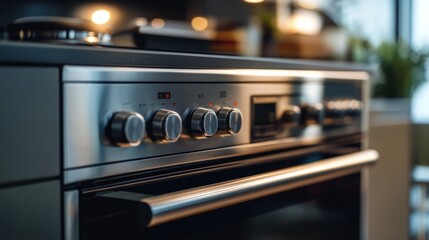 modern kitchen oven showing its elegant design generative ai