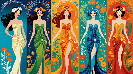 Abstraktion Ein Gedicht der Jahreszeiten 16х9. Hintergrund für das Design 4.