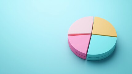 Fototapeta premium Colorful 3D pie chart generative ai