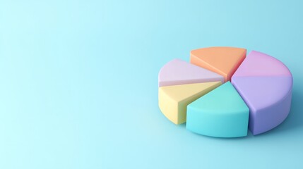 Obraz premium Colorful 3D pie chart generative ai