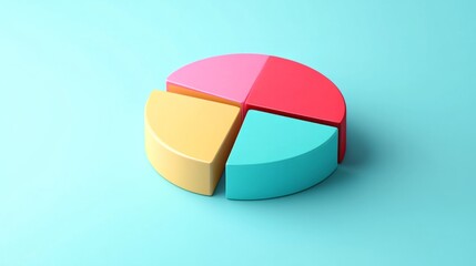 Obraz premium Colorful 3D pie chart generative ai