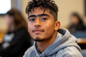 A young man with a goatee and a grey hoodie looks directly at the camera.