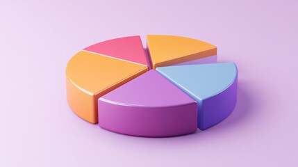 Fototapeta premium Multicolor 3D circular graphic with glossy finish generative ai