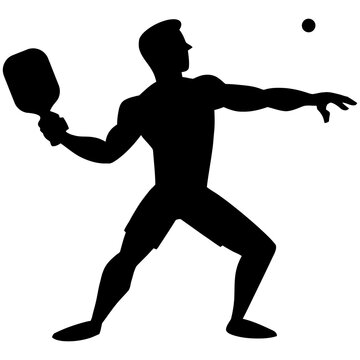 recommend clip art: Pickleball Player Serving Ball