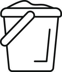 This simple vector illustration of a bucket filled with sand is perfect for projects related to construction or beach activities