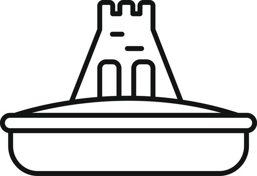 recommend clip art: Simple vector icon of a sandcastle standing in a sandbox