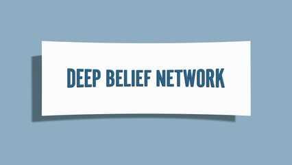 Deep Belief Network. A card isolated on blue background.