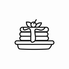 pancake breakfast icon sign vector
