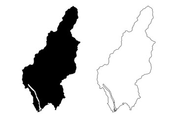 Hamhung City (North Korea, Democratic People's Republic of Korea, DPRK or DPR Korea, South Hamgyong Province) map vector illustration, scribble sketch City of Hamhung map