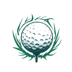 Fototapeta premium Golf ball sport design vector on white background. Generative AI
