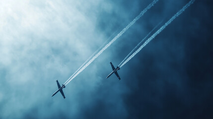 Air Force pilots giving a flight demonstration at a community airshow photo