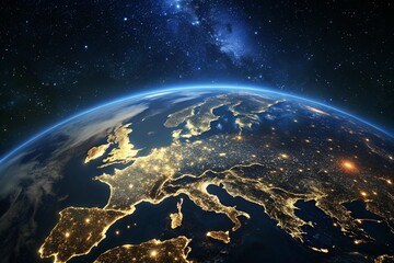 Obraz premium Earths Night Lights A View of Europe