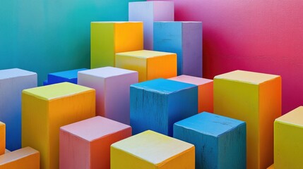 Fototapeta premium Vivid Cube Art Installation
