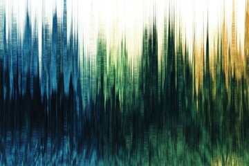 Abstract Digital Art with Vertical Stripes in Blue, Green, and Yellow Hues