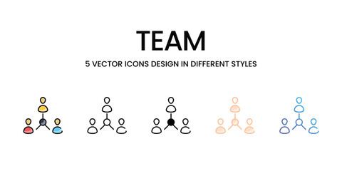 Team vector icons set ready to use stock illustration